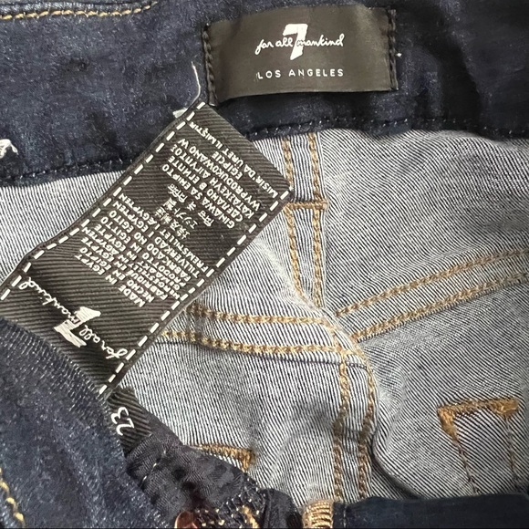 7 for all Mankind Slim Illusion Mid Rise Ankle Skinny in Tried & True Dark Wash - Picture 8 of 11